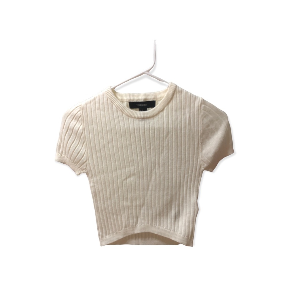 F21 cream sweater crop top - S